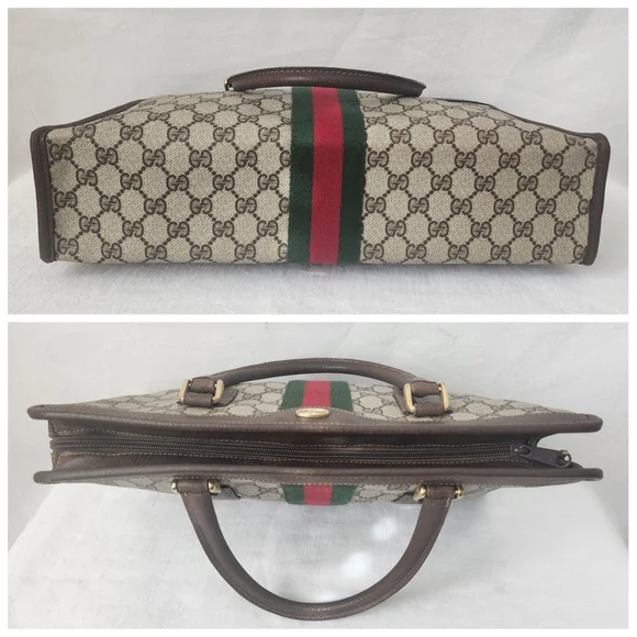 Auth Gucci GG Sherry Line Vintage 1980 Tote Bag